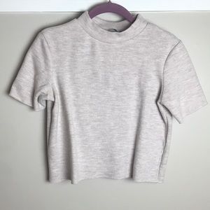 Zara natural mock neck crop top XS